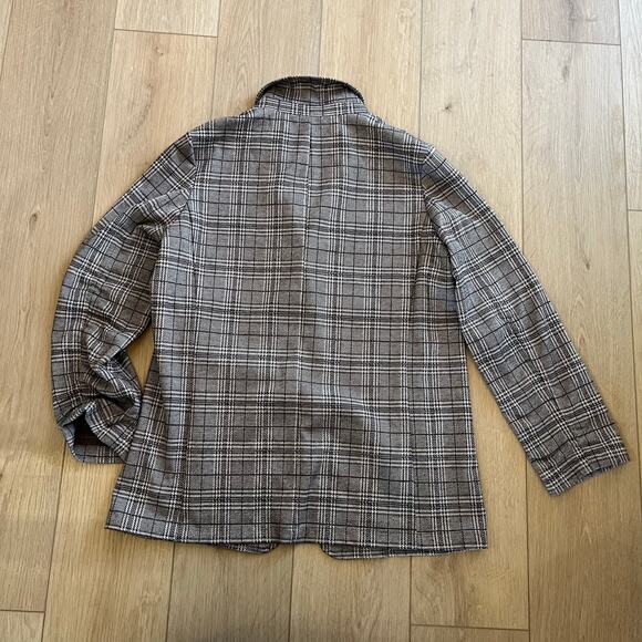 Max Studio Women’s Black & White Plaid Single Button Blazer Sz M - Picture 2 of 8